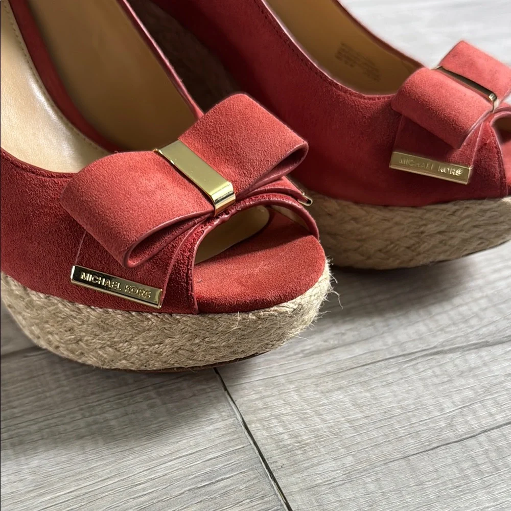 Michael Kors Cinnamon Wedge Peep Toe Shoes - Picture 5 of 12